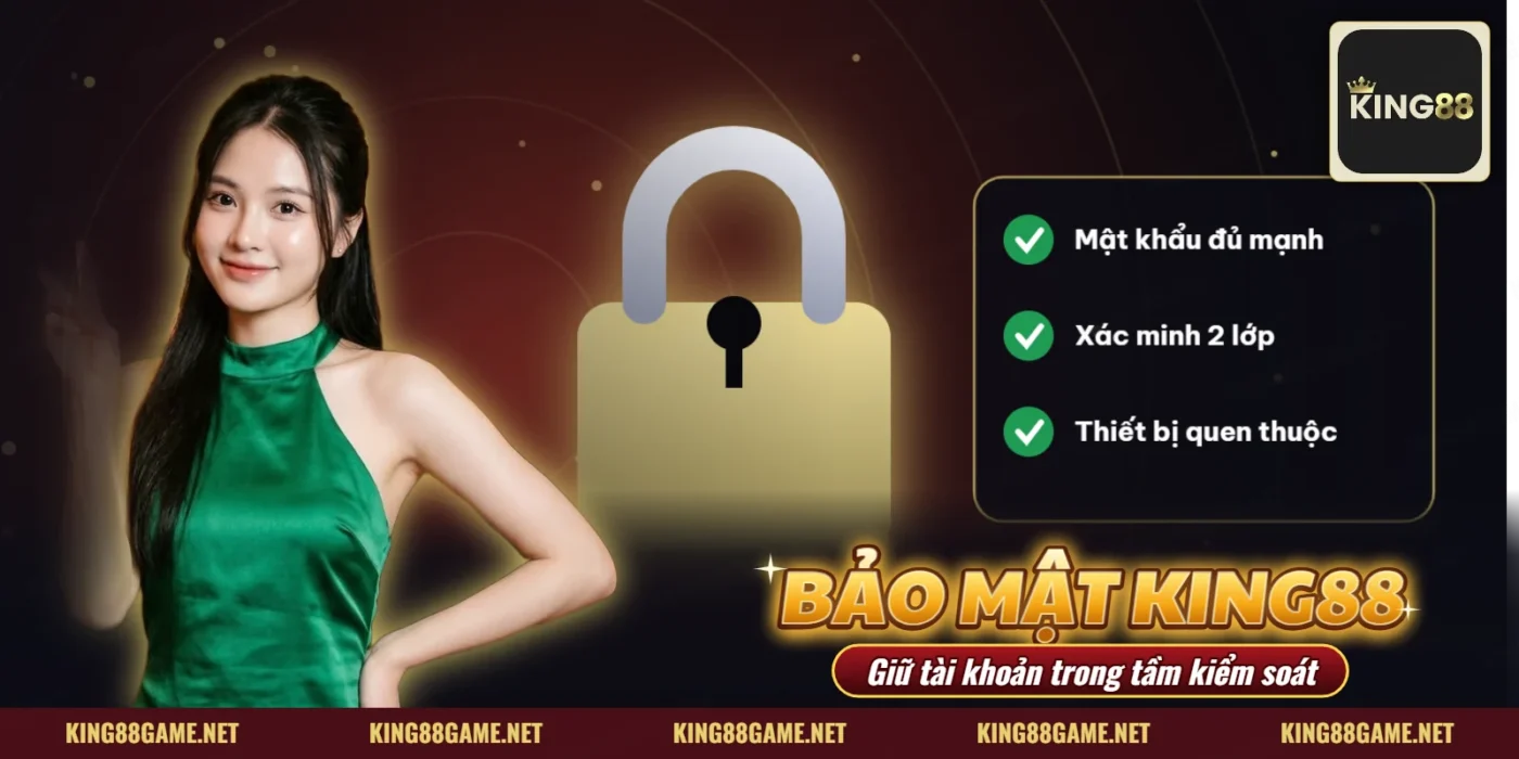 Khiên bảo mật và màn hình nhập mã xác nhận trên điện thoại của KING88